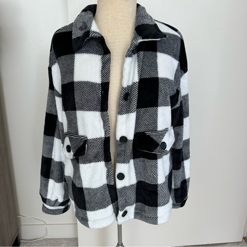 Cozy Fuzzy Shacket Shirt Jacket